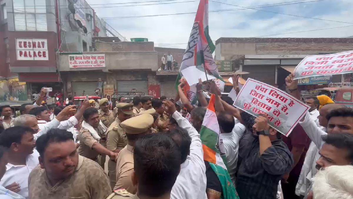 राम मंदिर चढ़ावा मामले को लेकर कांग्रेस की सद्बुद्धि पदयात्रा, निष्पक्ष जांच की उठाई मांग